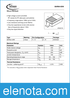 Infineon BAR64-03W datasheet