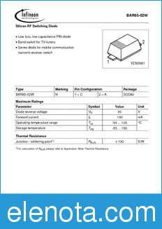 Infineon BAR65-02W datasheet