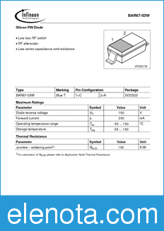Infineon BAR67-03W datasheet