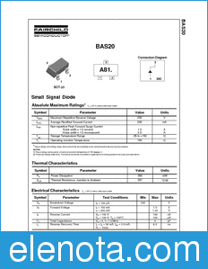 Fairchild BAS20 datasheet