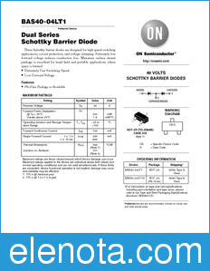 ON Semiconductor BAS40-04LT1 datasheet