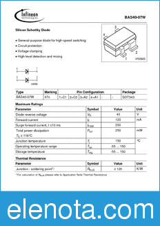 Infineon BAS40-07W datasheet