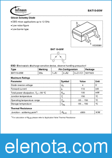 Infineon BAT15-05W datasheet