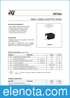 STMicroelectronics BAT60 datasheet