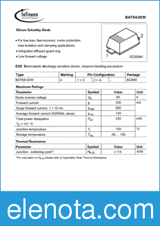 Infineon BAT64-02W datasheet