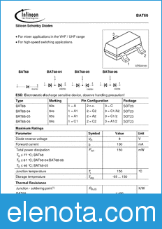Infineon BAT68 datasheet