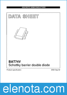 Philips BAT74V datasheet