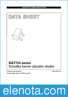 Philips BAT754 datasheet