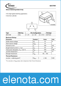Infineon BAV70W datasheet