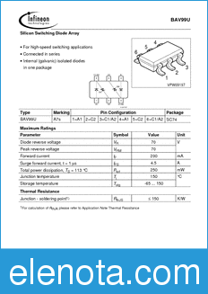 Infineon BAV99U datasheet