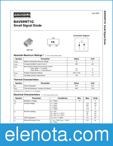 Fairchild BAV99WT1G datasheet