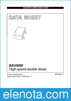 Philips BAV99W datasheet