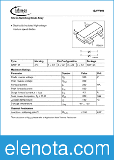 Infineon BAW101 datasheet