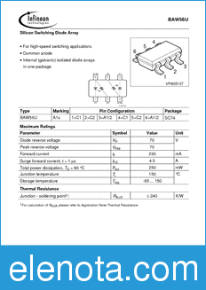 Infineon BAW56U datasheet