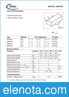 Infineon BAW78C datasheet
