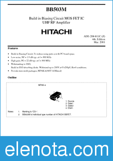 Hitachi BB503M datasheet