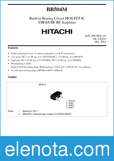 Hitachi BB504M datasheet