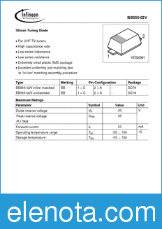 Infineon BB555-02V datasheet