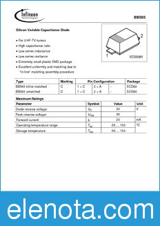 Infineon BB565 datasheet