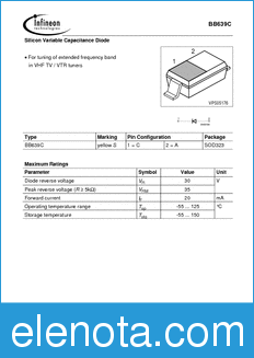 Infineon BB639C datasheet