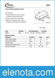 Infineon BB804 datasheet