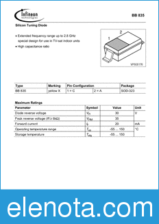Infineon BB835 datasheet