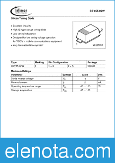 Infineon BBY55-02W datasheet