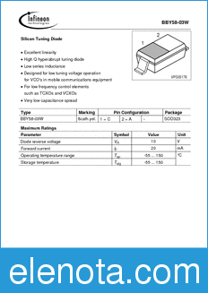 Infineon BBY58-03W datasheet