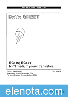 NXP Semiconductors BC140 datasheet