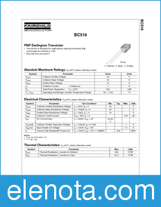 Fairchild BC516 datasheet