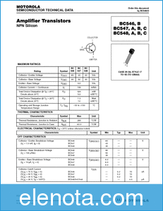 Motorola BC546B datasheet