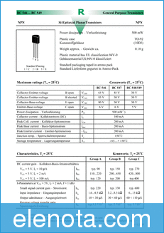 Diotec Semiconductor BC548C datasheet