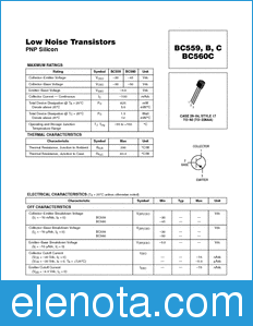 ON Semiconductor BC559 datasheet