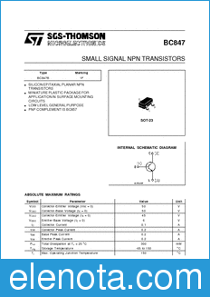 STMicroelectronics BC847 datasheet