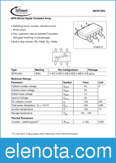 Infineon BCR133U datasheet