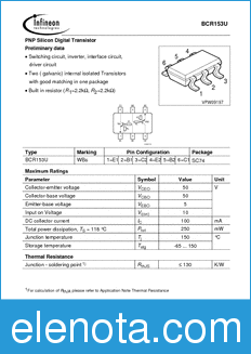 Infineon BCR153U datasheet
