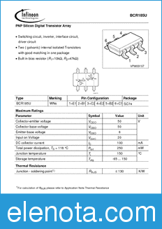 Infineon BCR185U datasheet