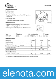Infineon BCR410W datasheet