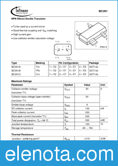 Infineon BCV61A datasheet