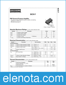 Fairchild BCX17 datasheet