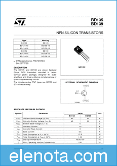 STMicroelectronics BD139-16 datasheet