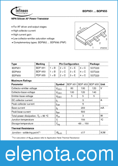 Infineon BDP951 datasheet