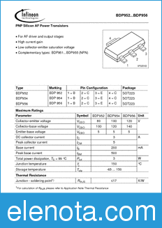 Infineon BDP952 datasheet