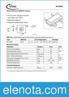 Infineon BF1005S datasheet