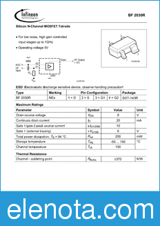 Infineon BF2030R datasheet