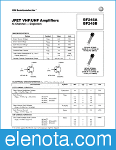 ON Semiconductor BF245A datasheet