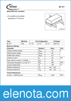 Infineon BF517 datasheet