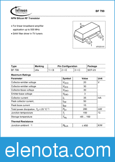 Infineon BF799 datasheet