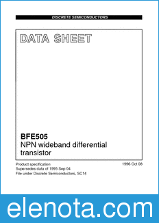 Philips BFE505 datasheet