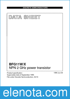 Philips BFG11W/X datasheet